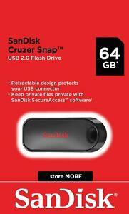 „SanDisk Cruzer Snap“ USB atmintinė 64 GB, EAN: 619659172763