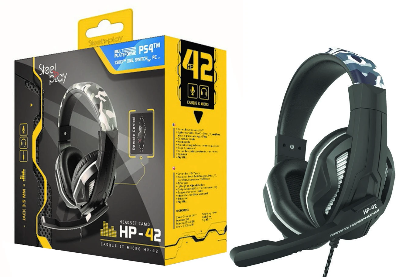 HP42 žaidimų ausinės su kamufliažiniu lankeliu