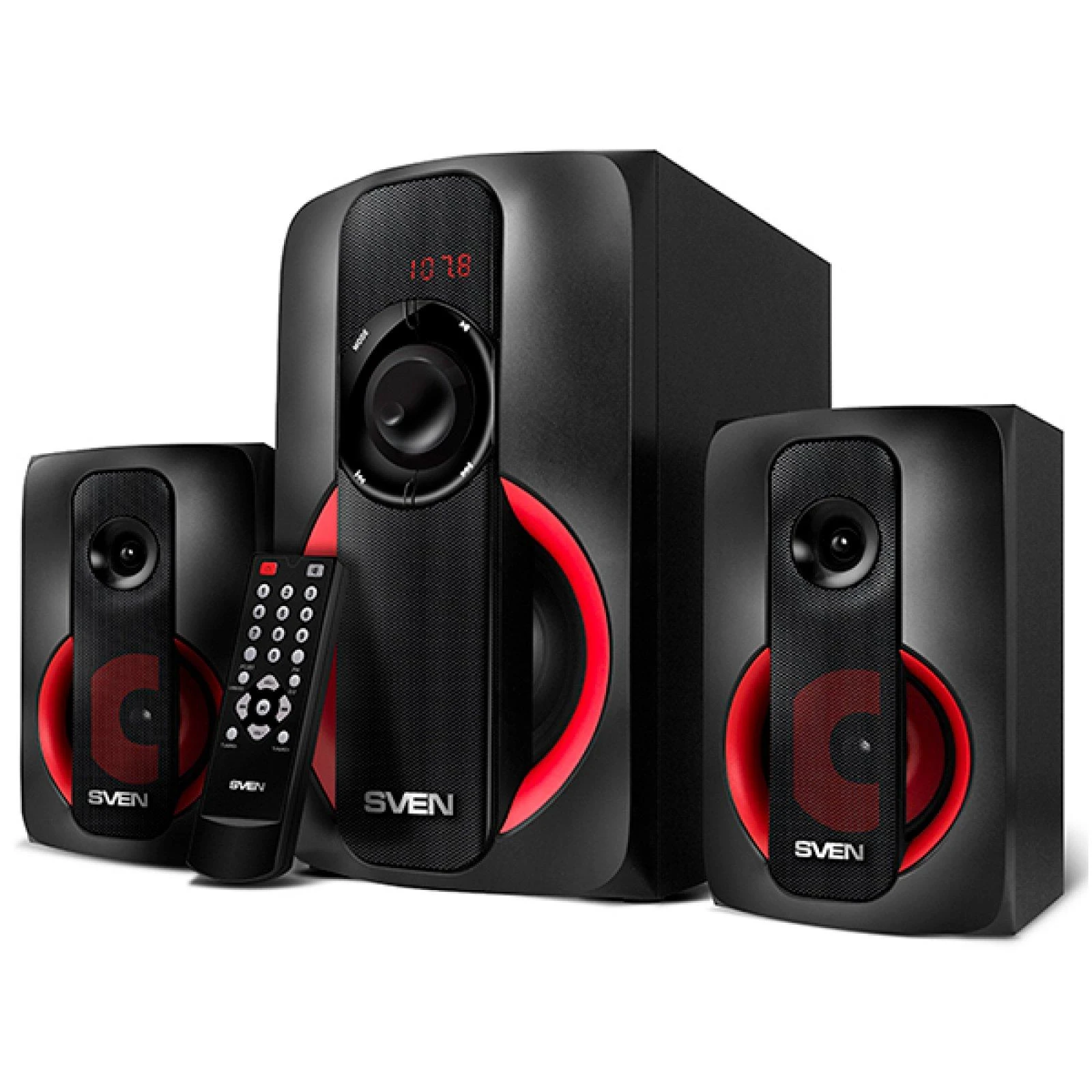 Speakers SVEN MS-304, juodas (40W, FM, USB/SD, Ekranas, RC, Bluetooth), SV-015602