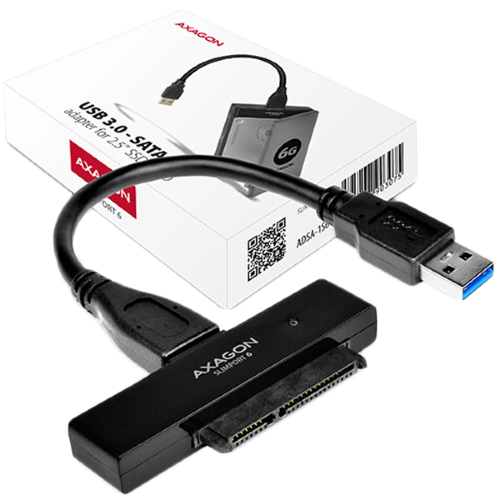 AXAGON ADSA-1S USB2.0 - SATA HDD išorinis adapteris su 2,5 colio korpusu