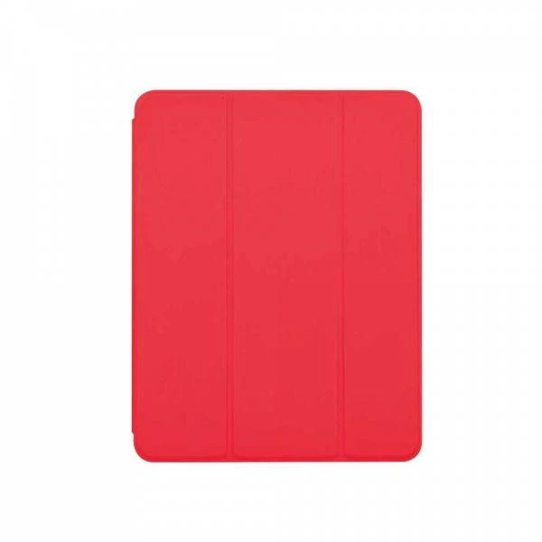 Raudonas odinis planšetinio kompiuterio dėklas Devia su vieta pieštukui, skirtas iPad Air (2019) ir iPad Pro 10.5