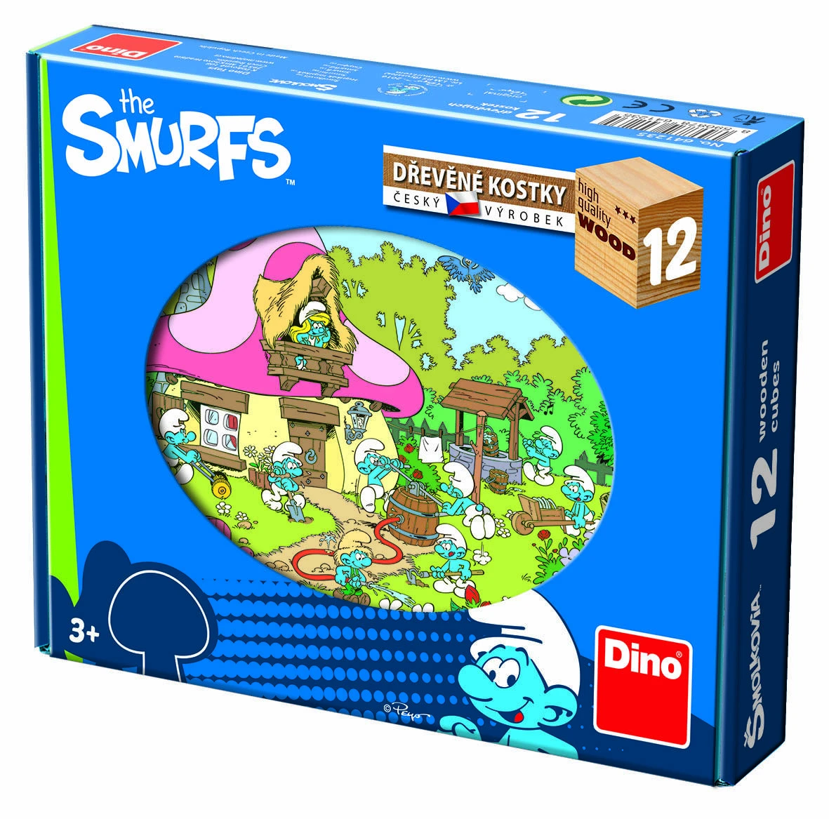 Dėlionė Dino kubo galvosūkis 12 vnt. Smurfai