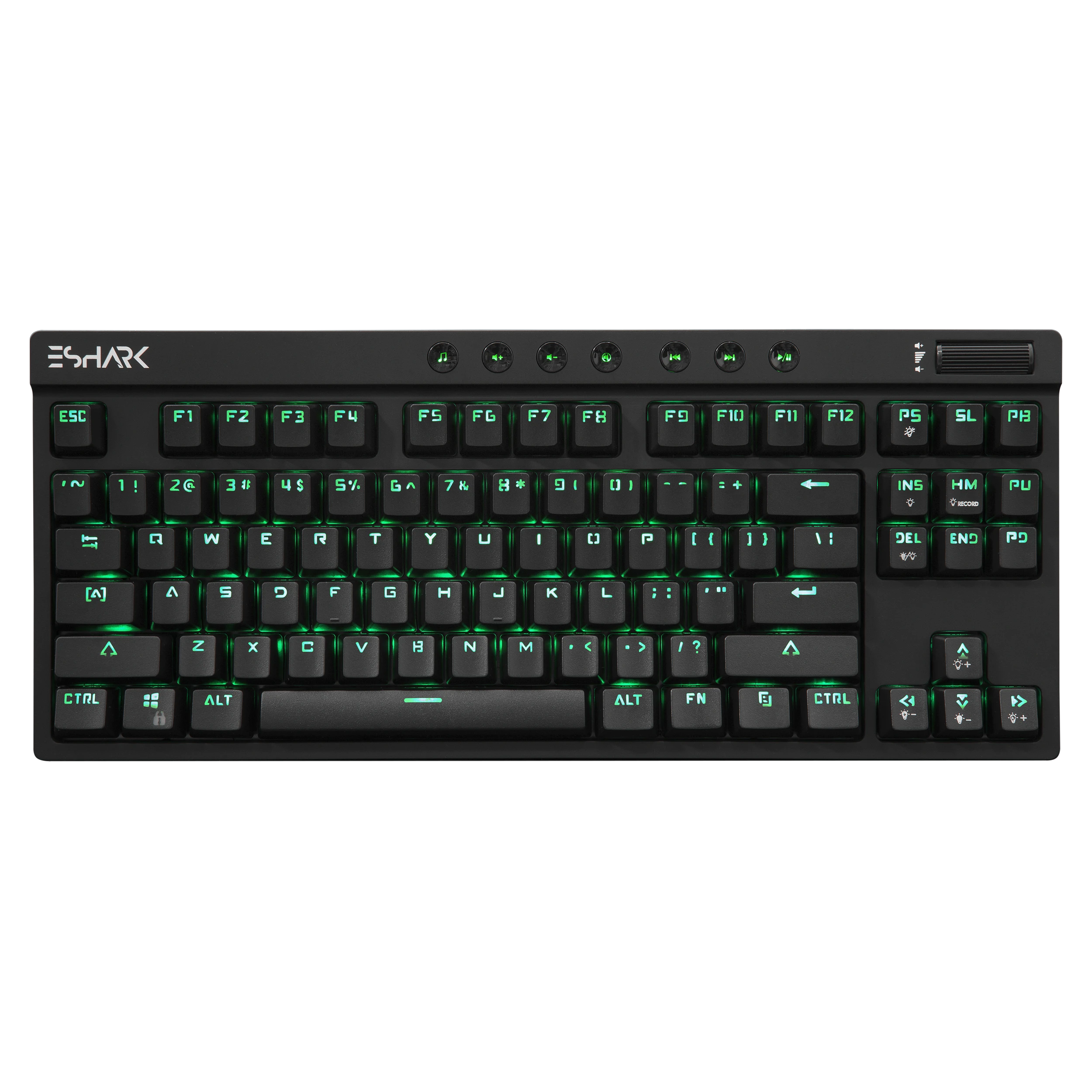 Mechaninė TKL RGB klaviatūra žaidimams eShark Kodachi, Red Switch (+10 Blue Switch), US išdėstymas
