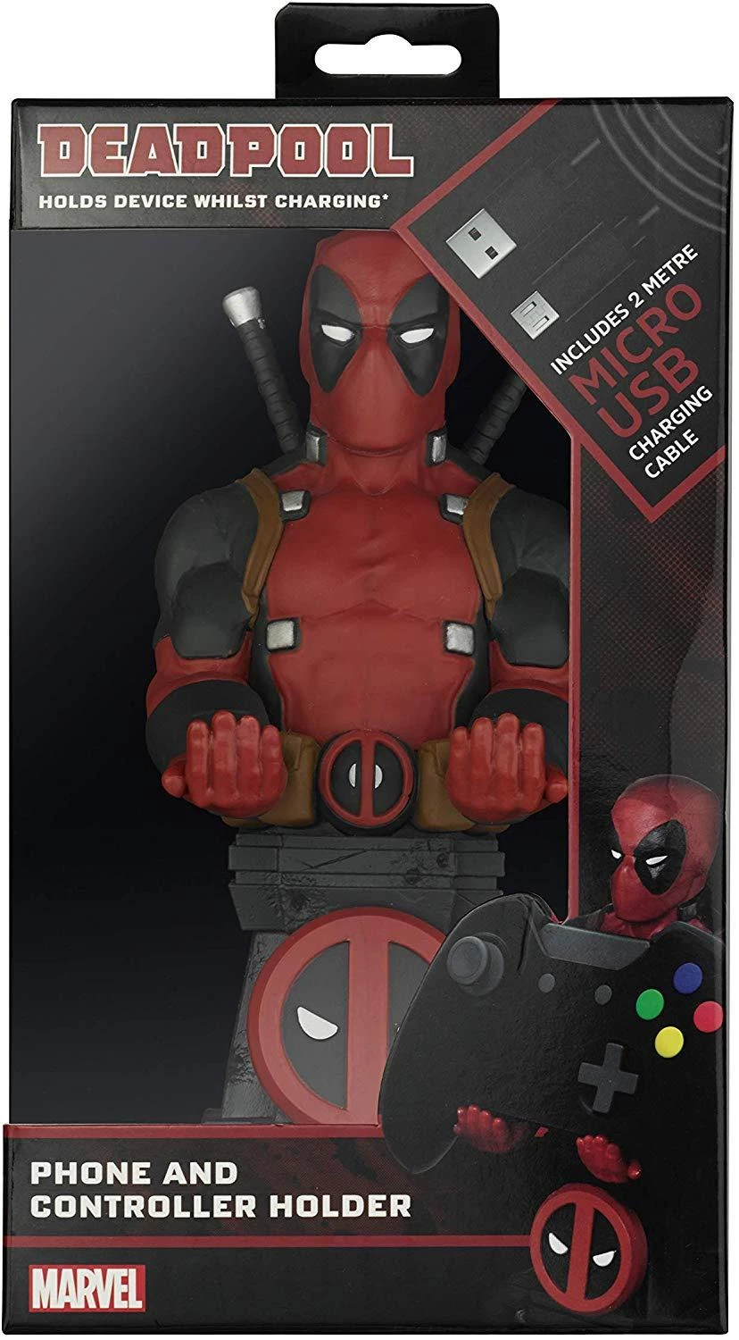 Exquisite Gaming Cable Guys: Marvel - Deadpool, Telefono arba Valdiklio laikiklis. Komplekte USB kabelis