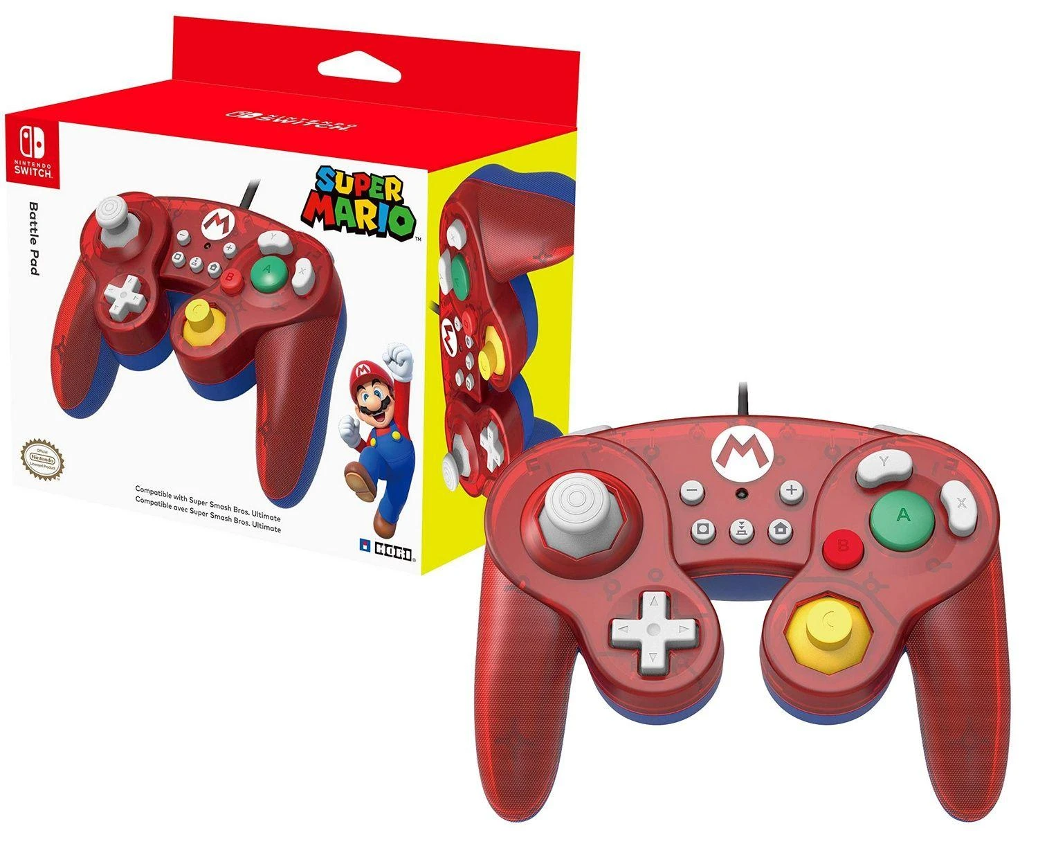 HORI Nintendo Switch Battle Pad (Mario) GameCube stiliaus valdiklis