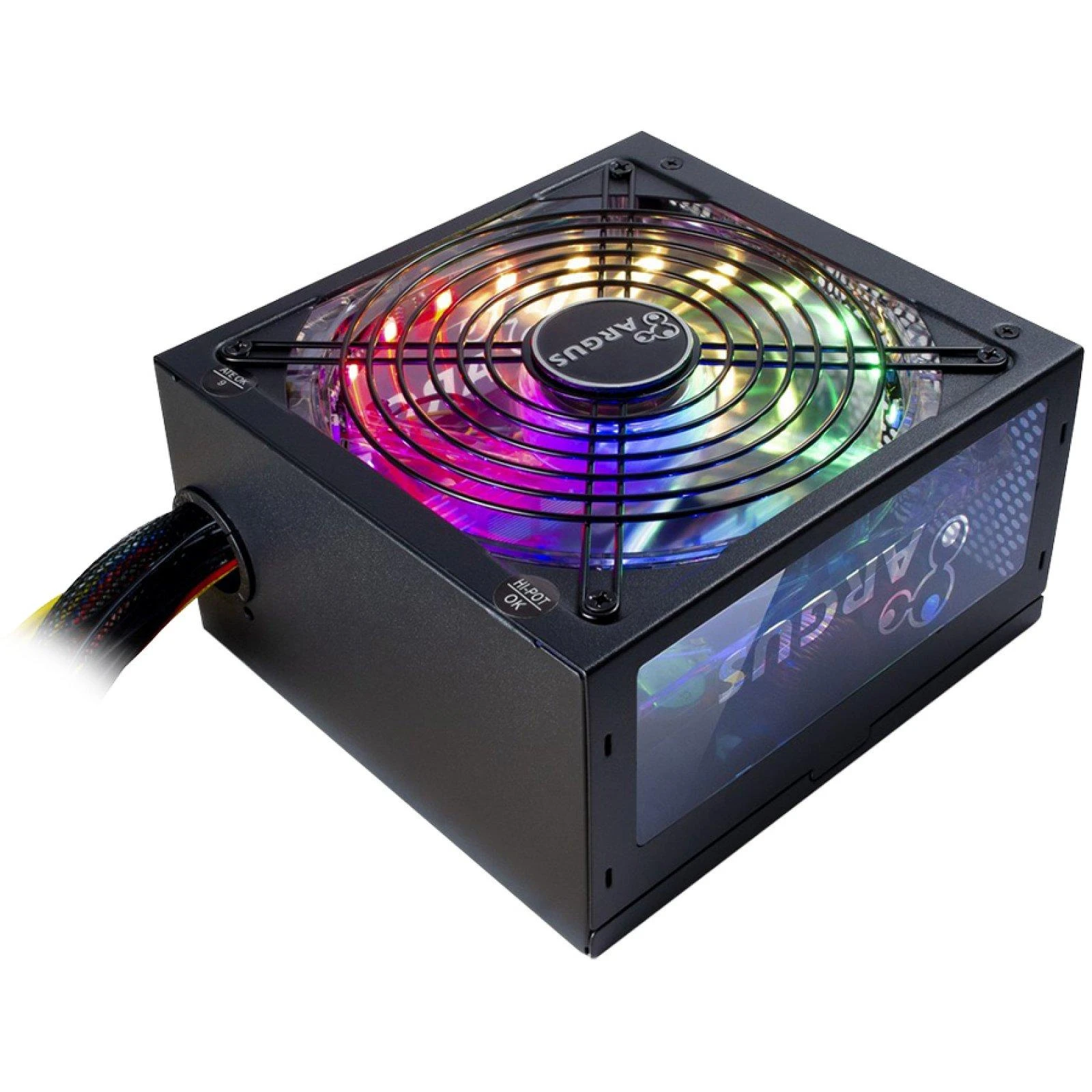Maitinimo šaltinis INTER-TECH Argus RGB, 80PLUS Bronze, 700W, mažmeninė prekyba, 1x140 ventiliatorius, 1x20+4Pin, 4+4Pin,2xPCI-e 6+2Pin, 3x4Pin (Molex), 6xSATA, 1xFDD, rev 2.