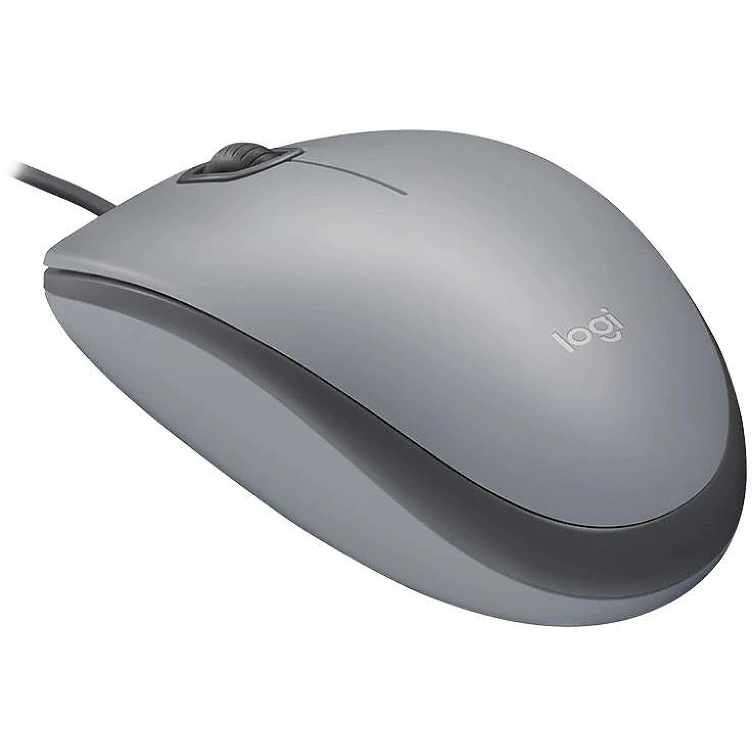 Tyli pelė su laidu Logitech M110, Pilka