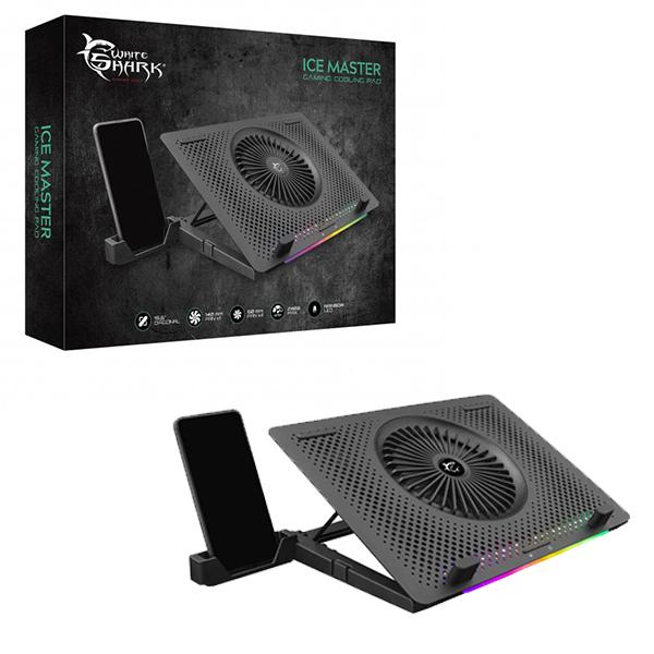 Aušinimo stovas nešiojamam kompiuteriui White Shark Ice Master, iki 15,6", 5 ventiliatoriai, RGB pašvietimas