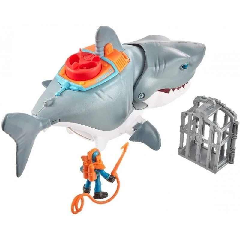 Fisher Price Mattel Imaginext Mega mechaninė ryklio ataka, judanti burna ZA5438