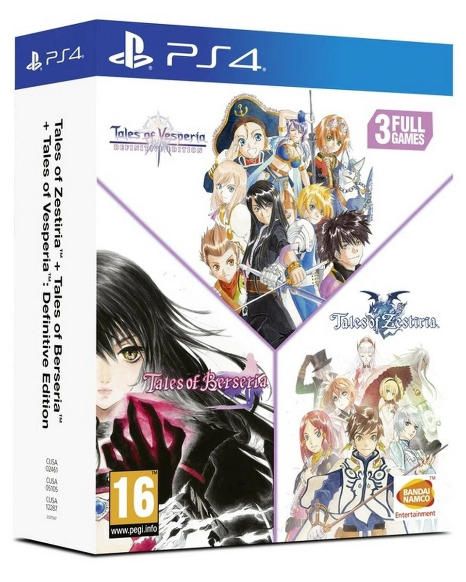 „Tales of Vesperia“ + „Tales of Berseria“ + „Tales of Zestiria“ rinkinys – „PlayStation 4“
