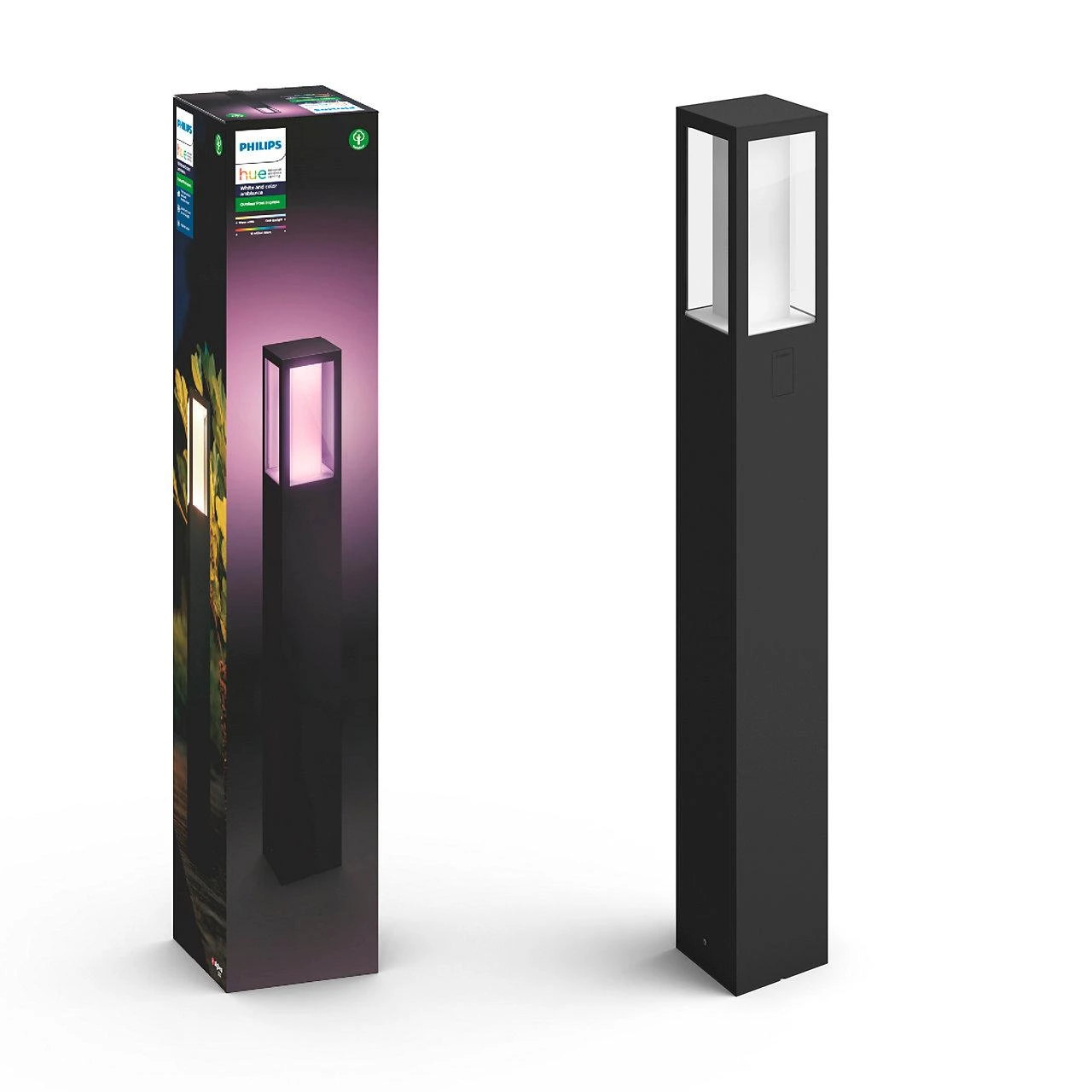Philips Hue Impress stulpinis lauko šviestuvas (Baltas ir spalvotas)