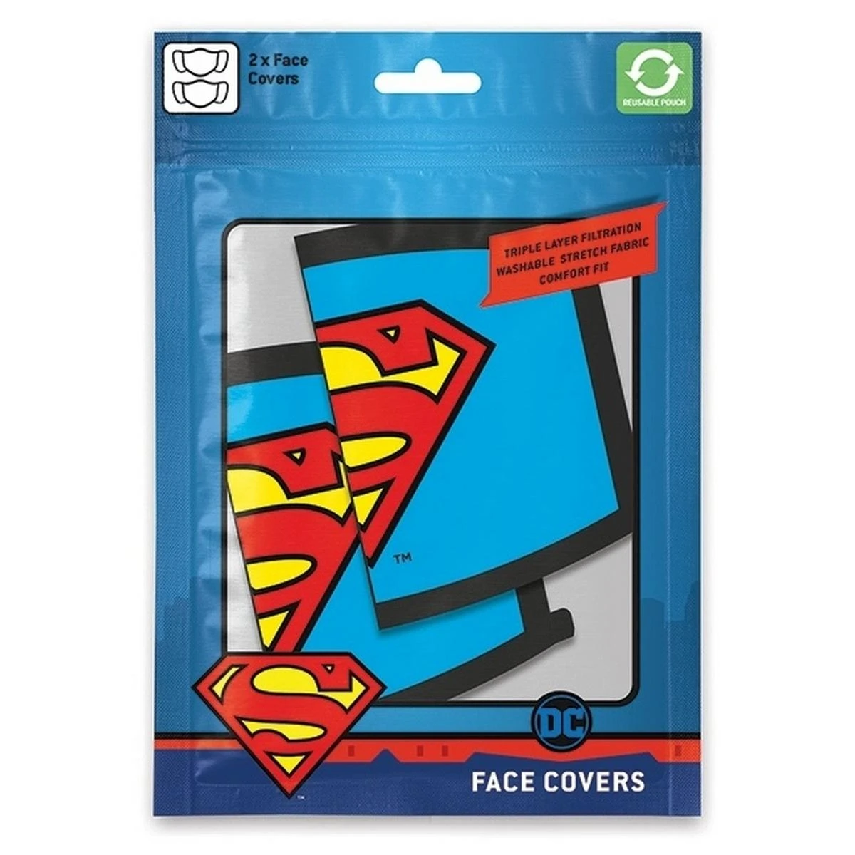Paladone Superman (Logo) apsauginė veido kaukė 2vnt
