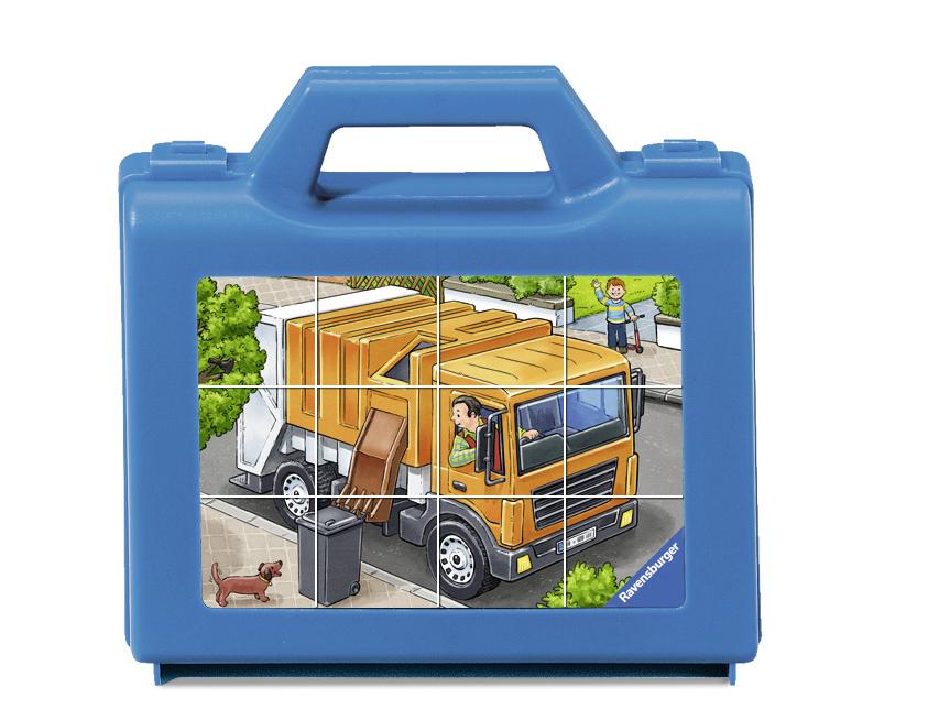 Ravensburger kubelių dėlionė „Mėgstamos transporto priemonės“, 12 kubelių