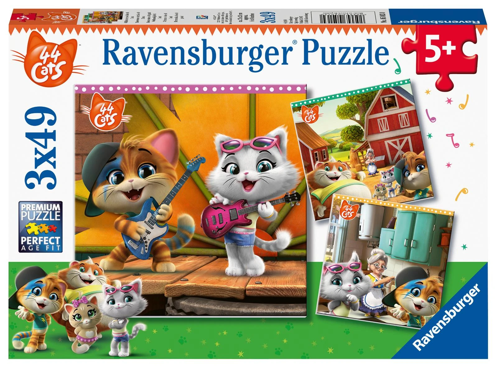 Puzzle 3X49 44 Cats - RAVENSBURGER dėlionė