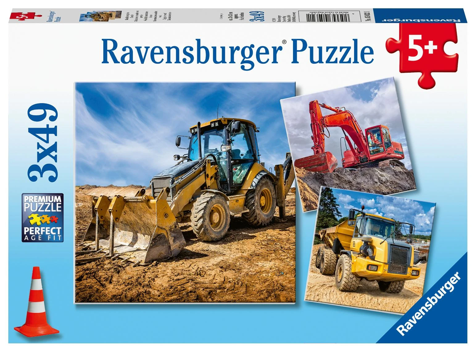Puzzle 3x49 Digger at work! - RAVENSBURGER dėlionė