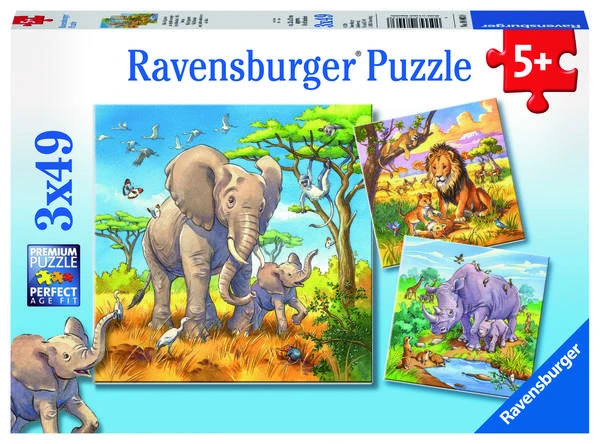 Puzzle 3x49 Wild Animals - RAVENSBURGER dėlionė