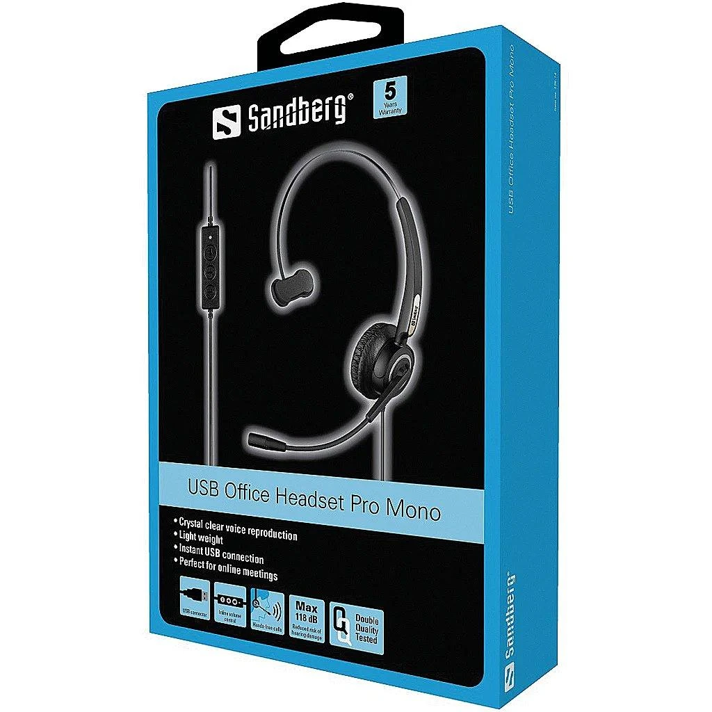 Office Sandberg USB biuro ausinės Pro Mono