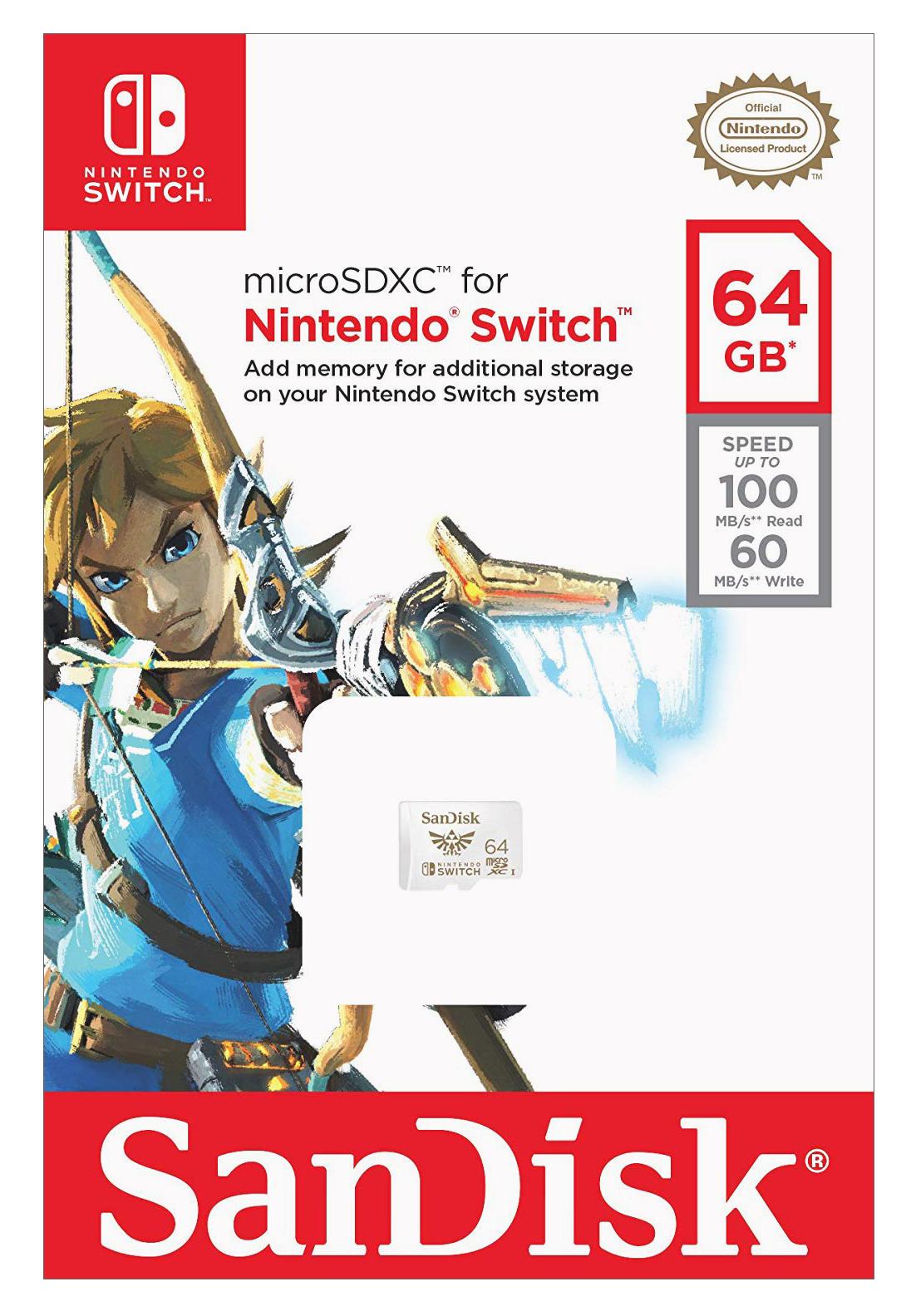 Atminties kortelė SANDISK NINTENDO SWITCH Micro SDXC 64 GB 100/60 MB/s V30 UHS-I U3