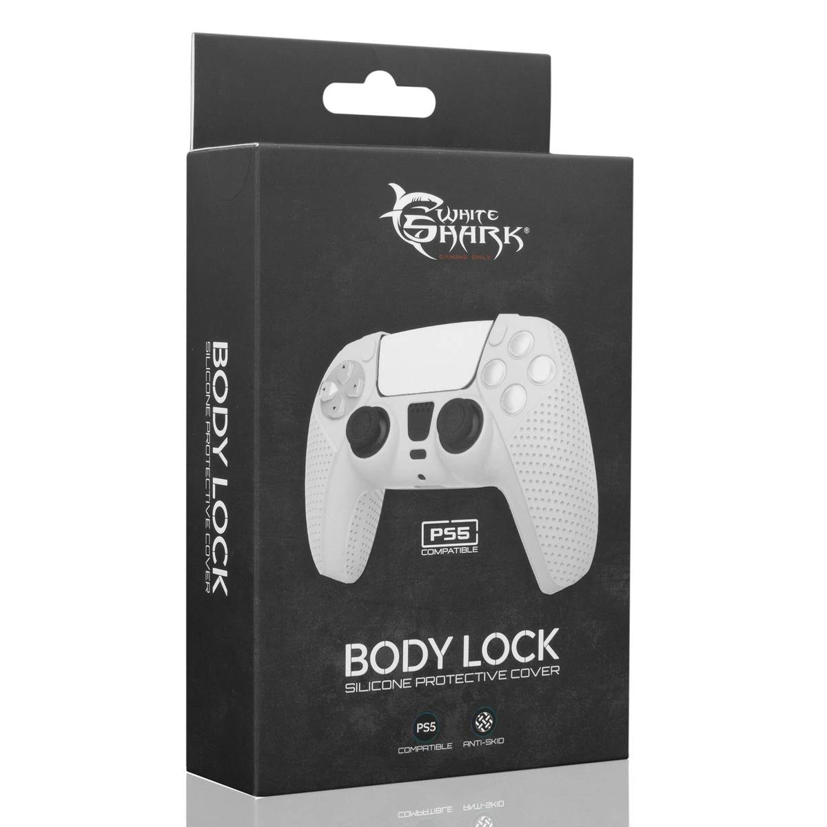 White Shark Body Lock, Silikoninis dėklas PS5 valdikliui, Baltas
