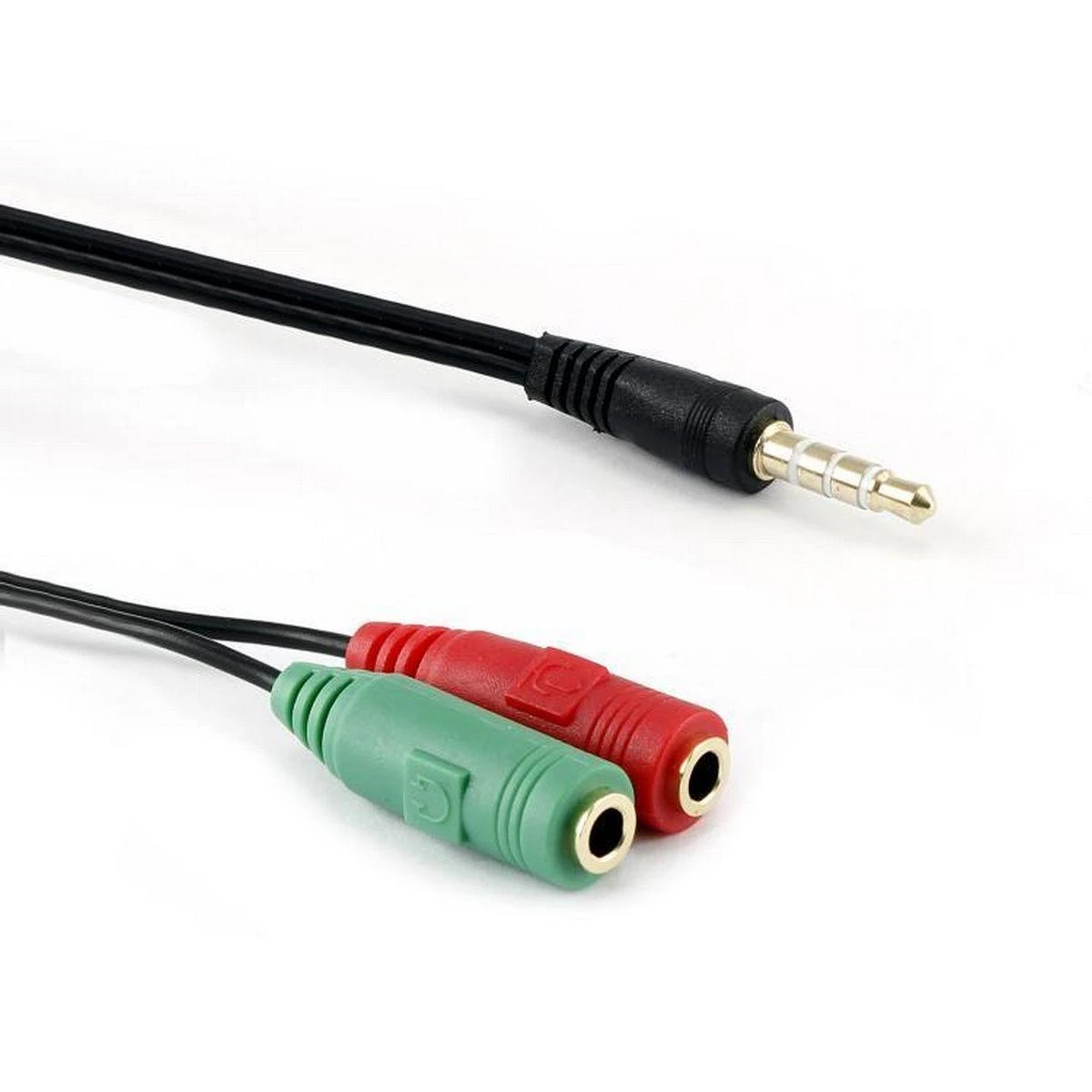 Garso adapteris: viena 4 kontaktų jungtis ir du 3,5 mm lizdai