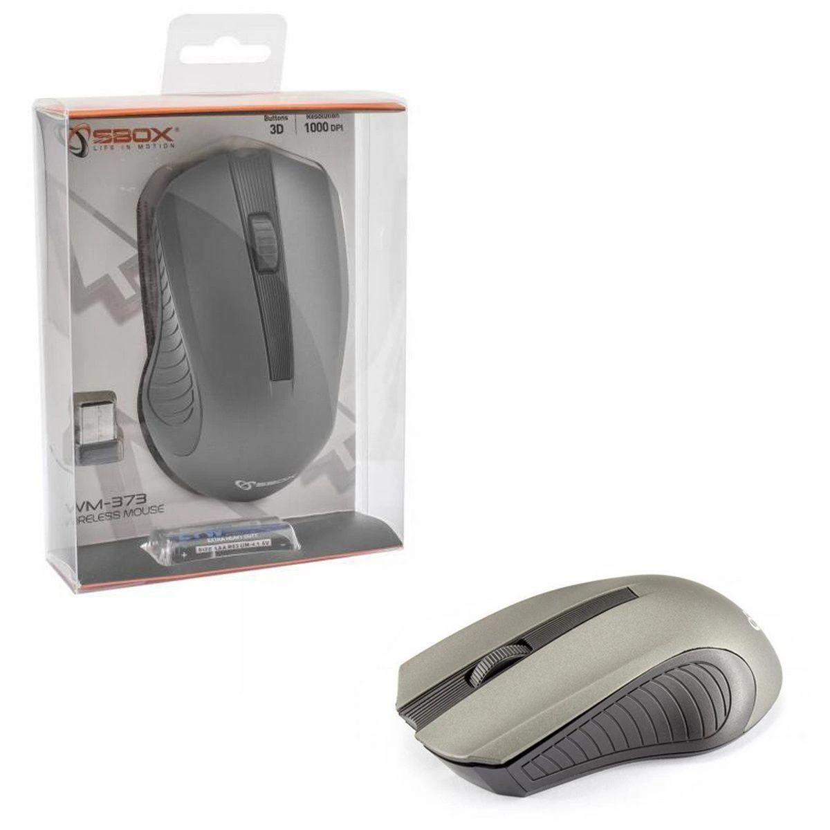 Sbox Technology Sbox WM-373G Belaidė pelė pilkos spalvos