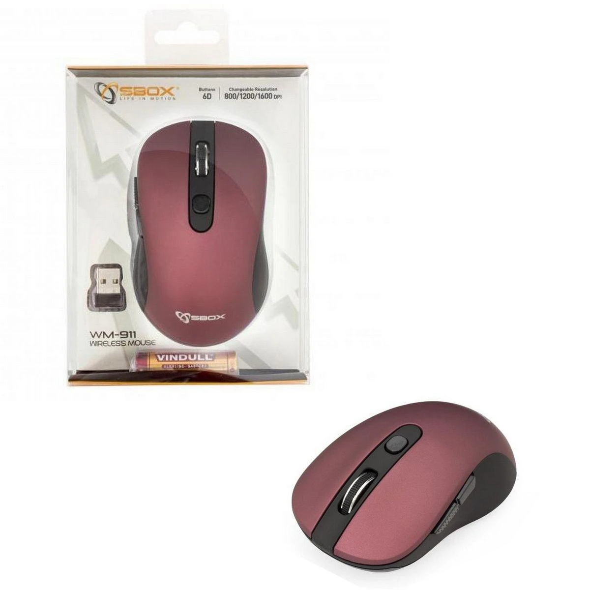Pelė Sbox Technology Sbox WM-911U violetinės spalvos