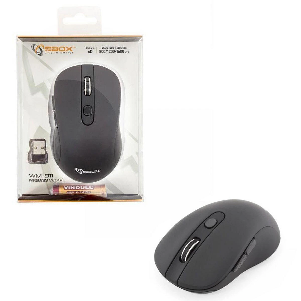 Sbox Technology Sbox WM-911B Belaidė pelė juodos spalvos