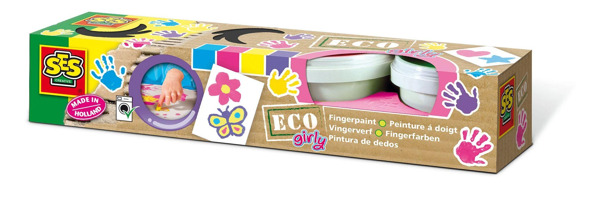 SES Eco Girly 4 spalvų pirštų dažai