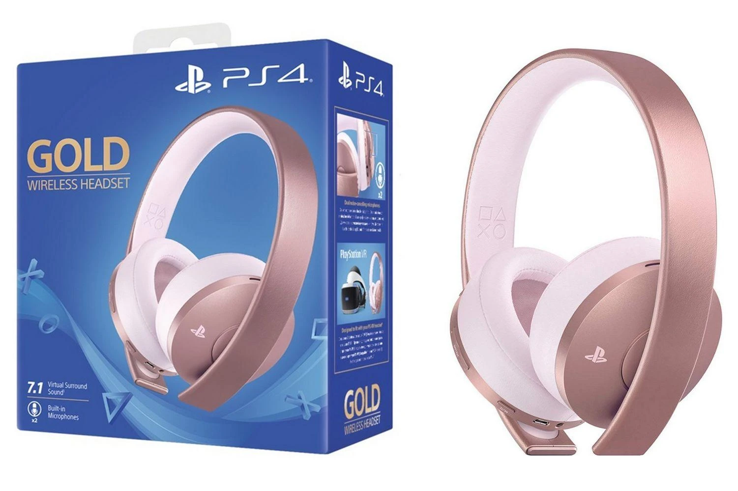Belaidės ausinės Sony PlayStation Gold Wireless Headset Rose Gold Edition