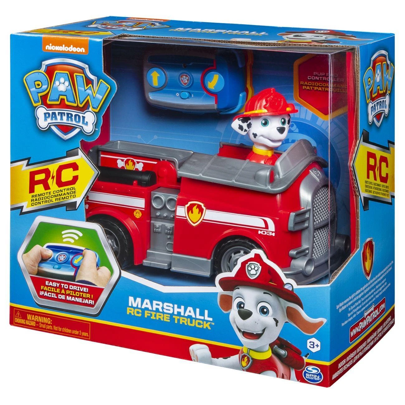 Spin Master Spin Master Paw Patrol nuotoliniu būdu valdomas gaisrinis automobilis Marshall + universalus nuotolinio valdymo pultas