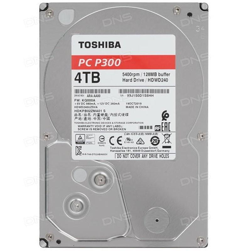HDD plienas "Toshiba P300" (3,5 colio 4 TB, 5400 RPM, 128 MB, NCQ, AF, SATAIII), mašina