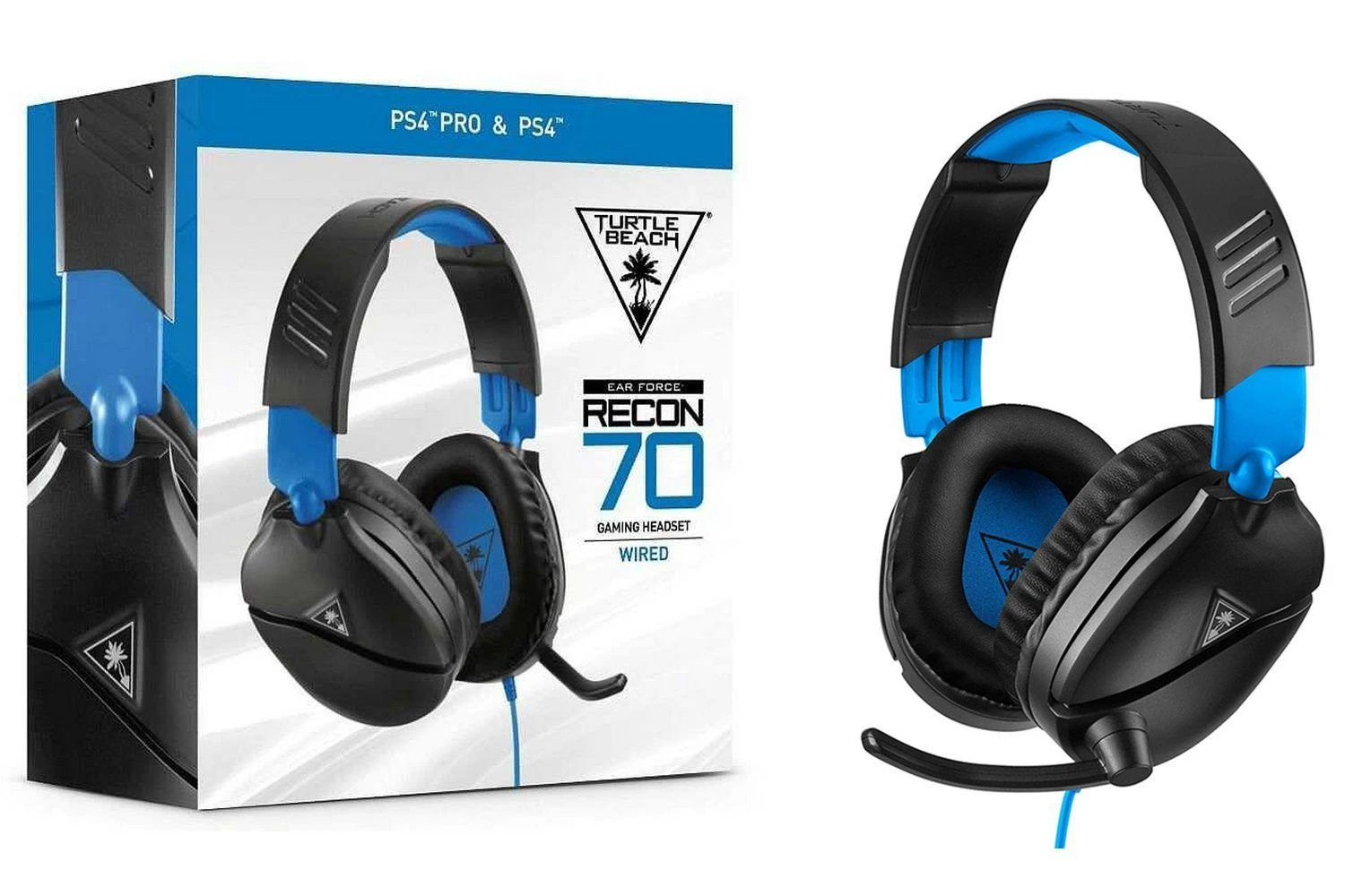 Žaidimų ausinės Turtle Beach Recon 70, skirta PS4, Juoda-mėlyna