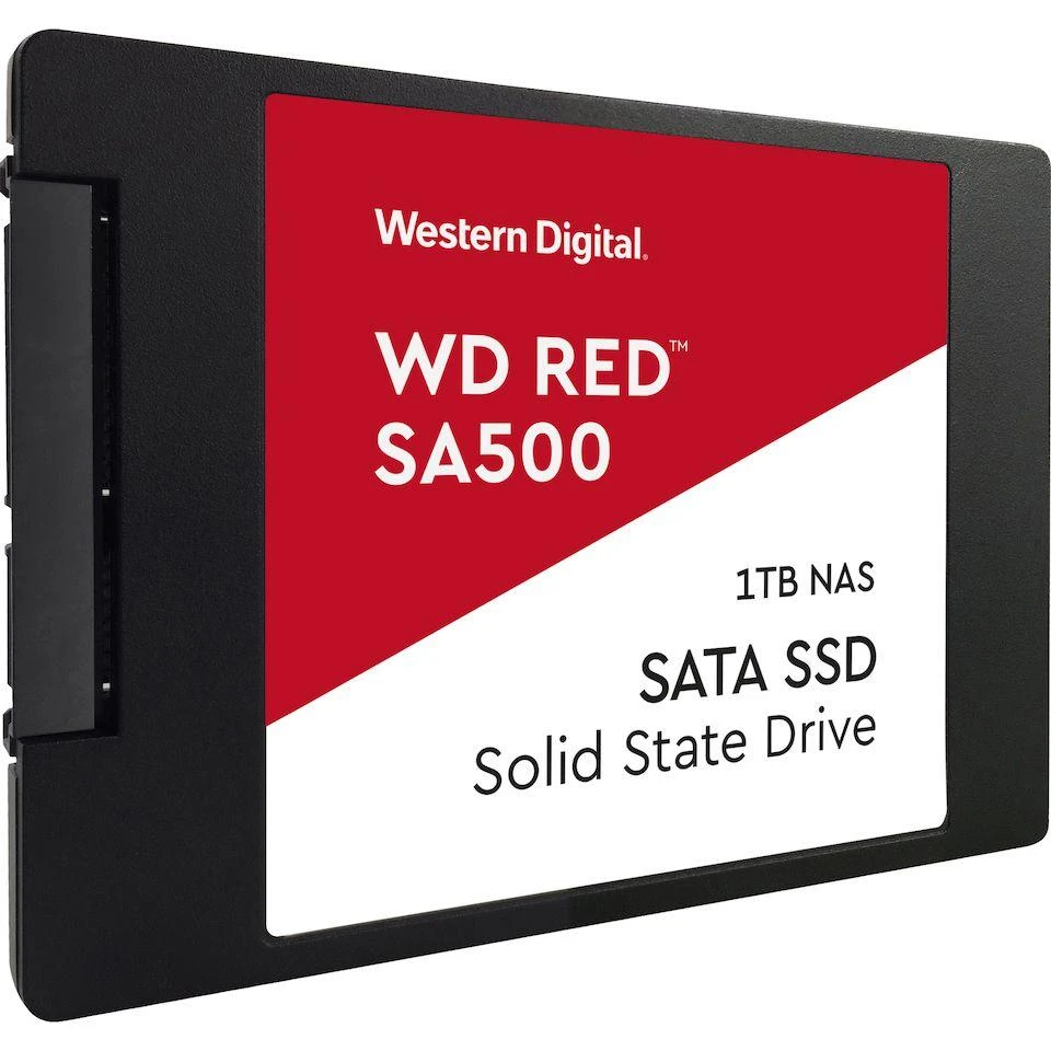 WD Raudona SSD SA500 NAS 1TB 2.5" SATA III 6 Gb/s vidinis, vienos pakuotės, maitinamas „SANDISK“