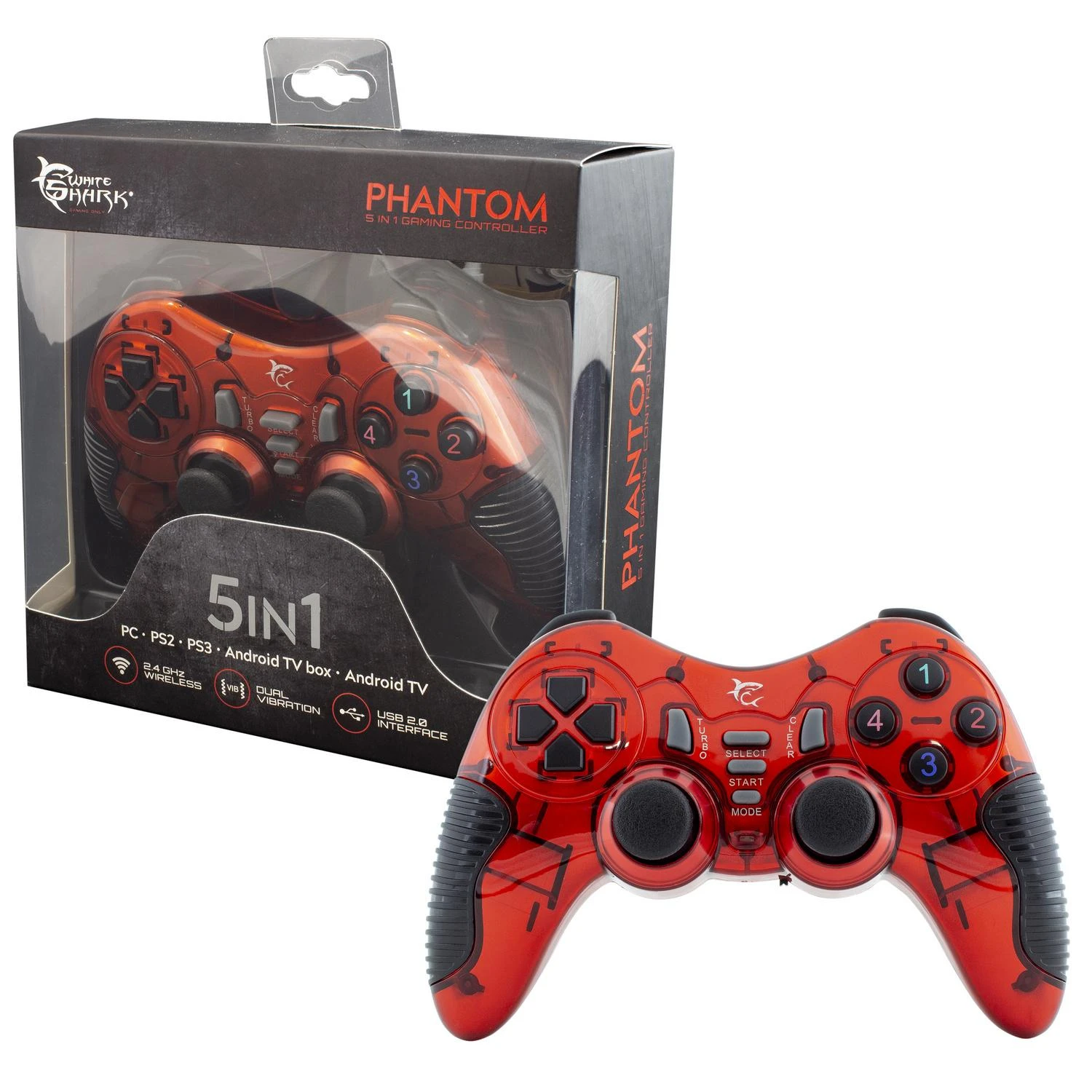 Belaidis žaidimų valdiklis White Shark Pantheon, Suderinama su PC, PS2, PS3, Android BOX ir TV