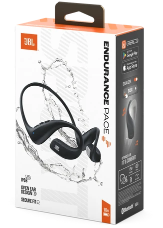 Belaidės ausinės JBL Endurance Pace, juodos spalvos