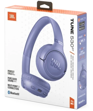 Belaidės ausinės JBL Tune 530BT, violetinės spalvos