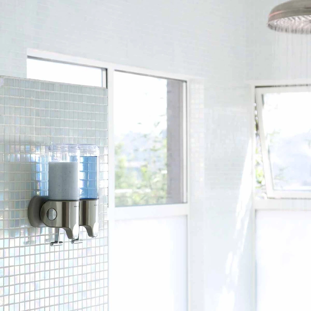 Dvigubas sieninis muilo dozatorius Simplehuman 444MI Twin (2x 444 ml)