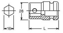 1/2" 16 mm antgalių laikiklis KOKEN