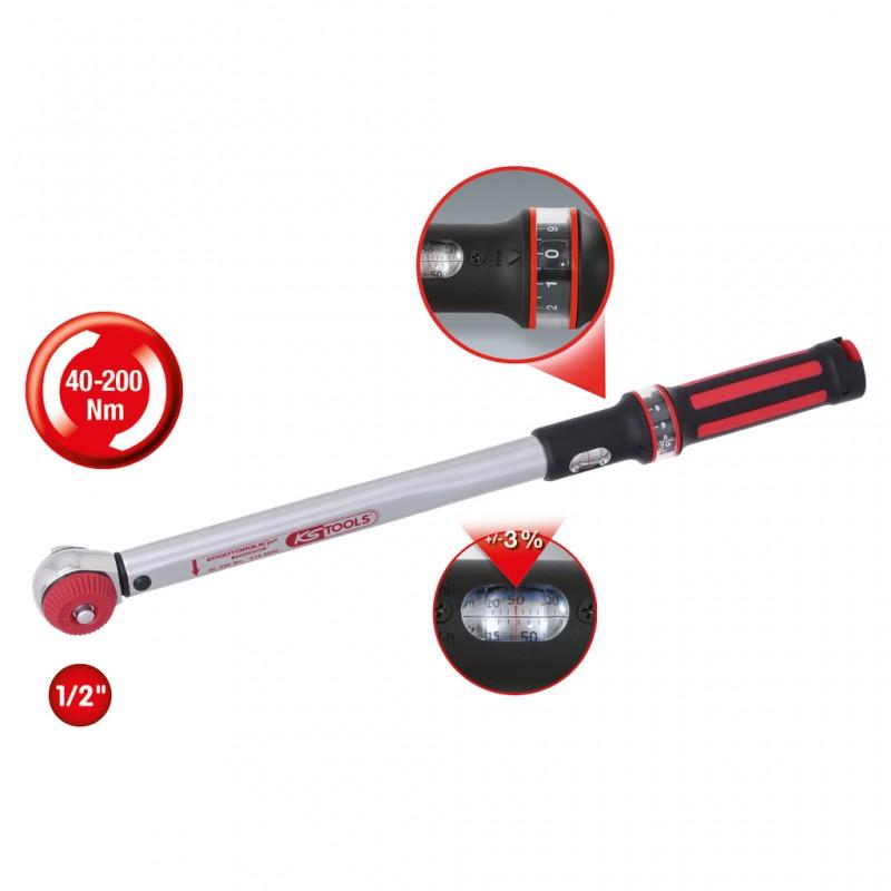 Dinamometrinis raktas KS TOOLS 40-200Nm 1/2"