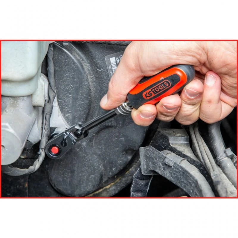 1/4" teleskopinė terkšlė KS TOOLS SlimPOWER