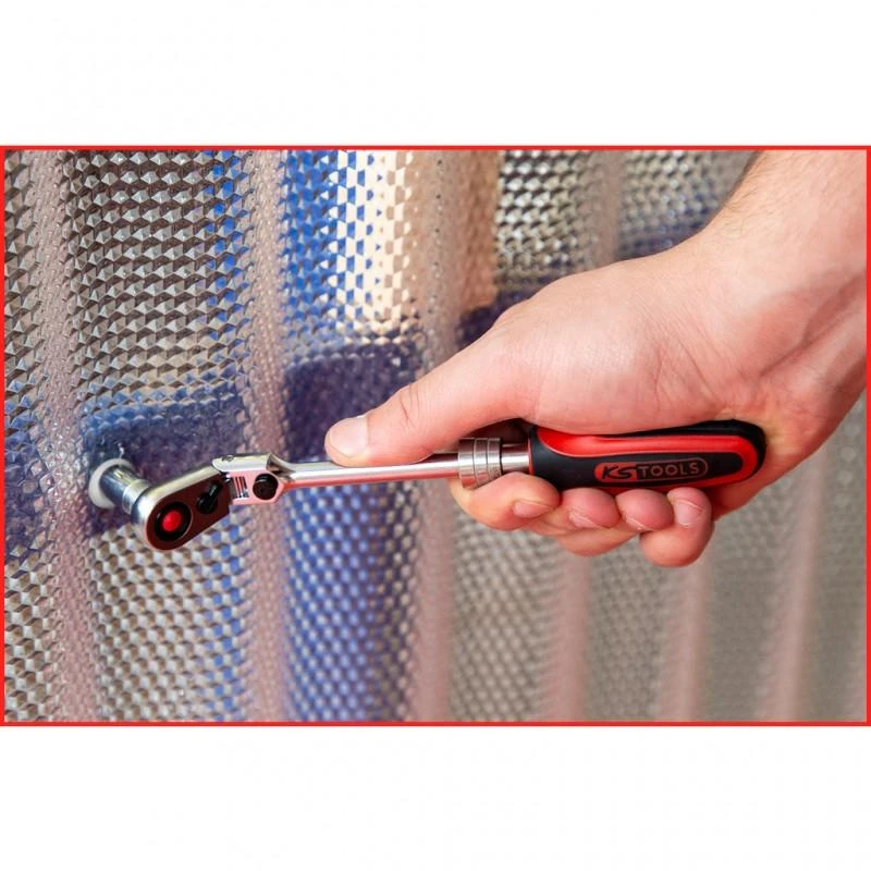 1/4" teleskopinė terkšlė KS TOOLS SlimPOWER