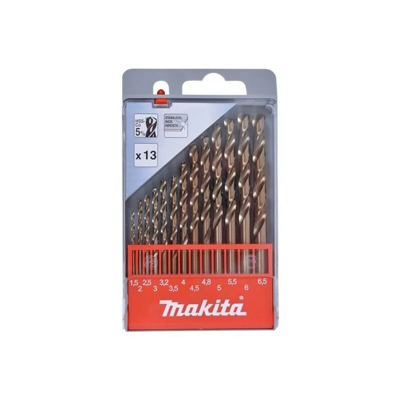 Grąžtas Makita HSS-Co Metalo grąžtų rinkinys 13 dalių. D-57180 (1,5-6,5mm) HSS-Co 5%