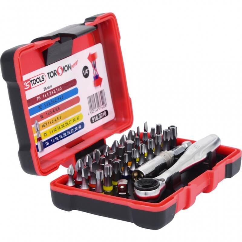 32 dalių įrankių rinkinys KS TOOLS TorsionPower 1/4"