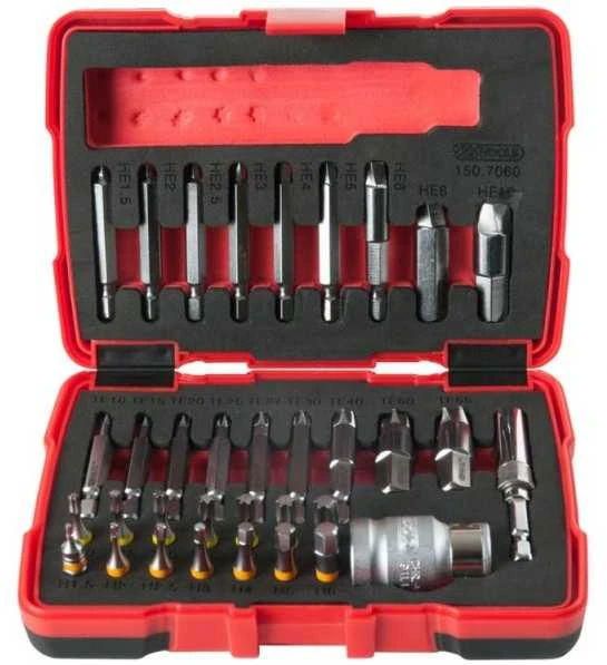 34 dalių sugadintų varžtų išsukiklių rinkinys KS TOOLS 1/4" 10mm