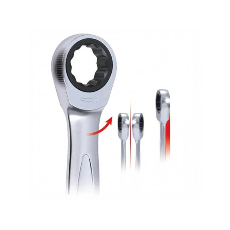 4 dalių kombinuotų terkšlinių raktų rinkinys KS TOOLS GEARplus 24-32mm