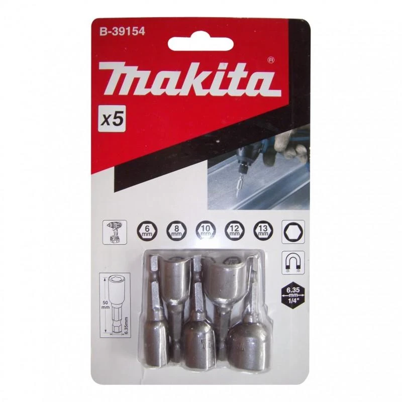Makita Antgalis 1/4" (6,8,10,12,13) X50MM,( 5 vnt.) B-39154