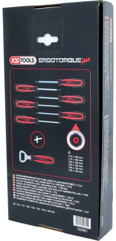 6 dalių atsuktuvų rinkinys KS TOOLS Torx su priedu