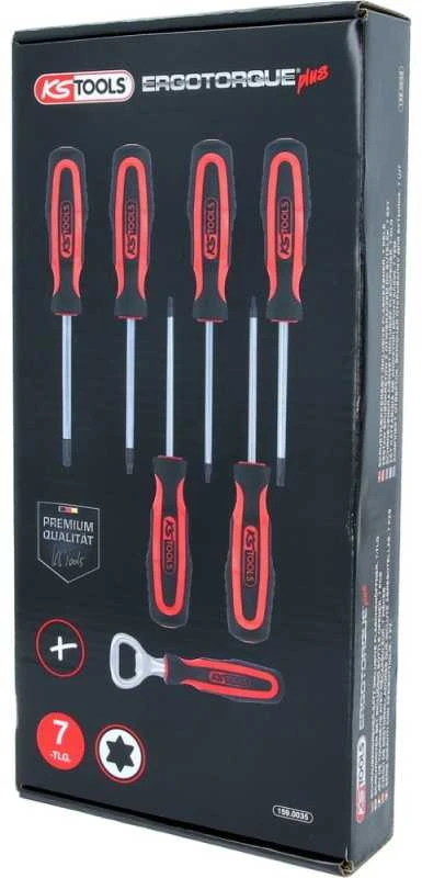 6 dalių atsuktuvų rinkinys KS TOOLS Torx su priedu