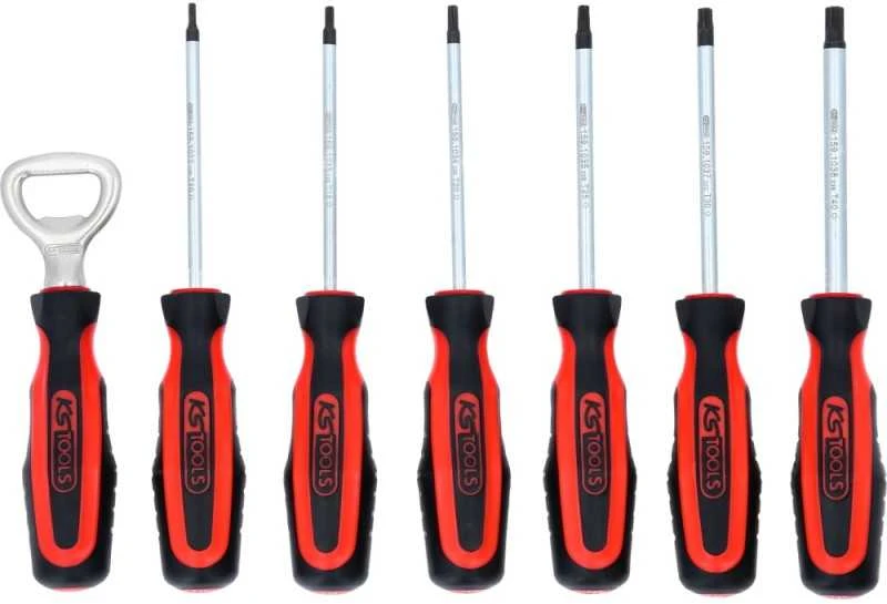 6 dalių atsuktuvų rinkinys KS TOOLS Torx su priedu