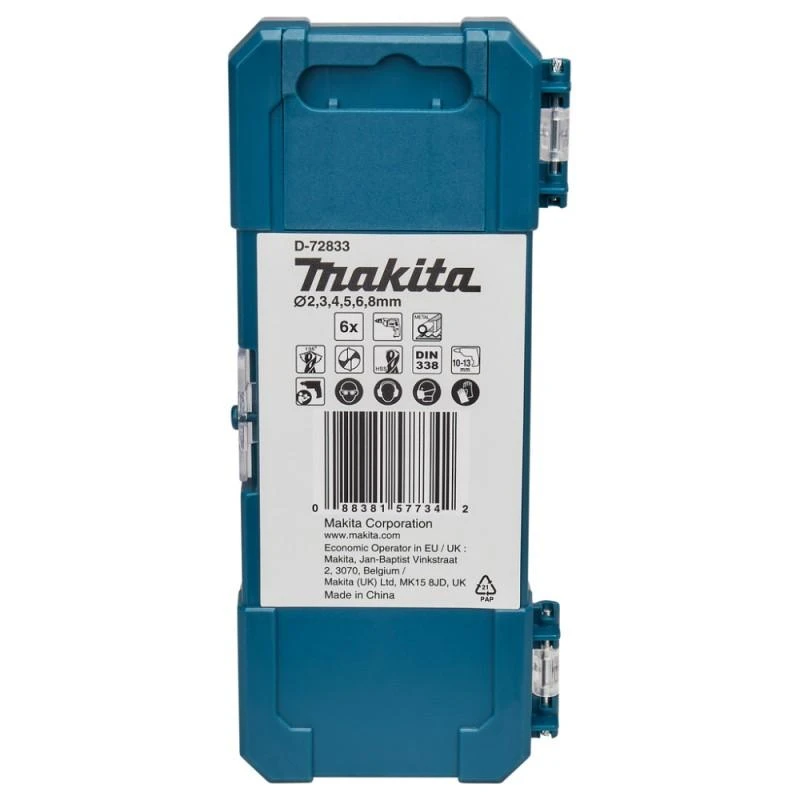 Grąžtas Makita HSS-TiN metalo grąžų rinkinys iš 6 vnt. D-72833